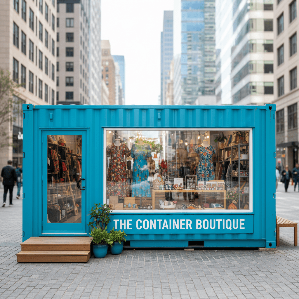 Container converted into a retail storefront
