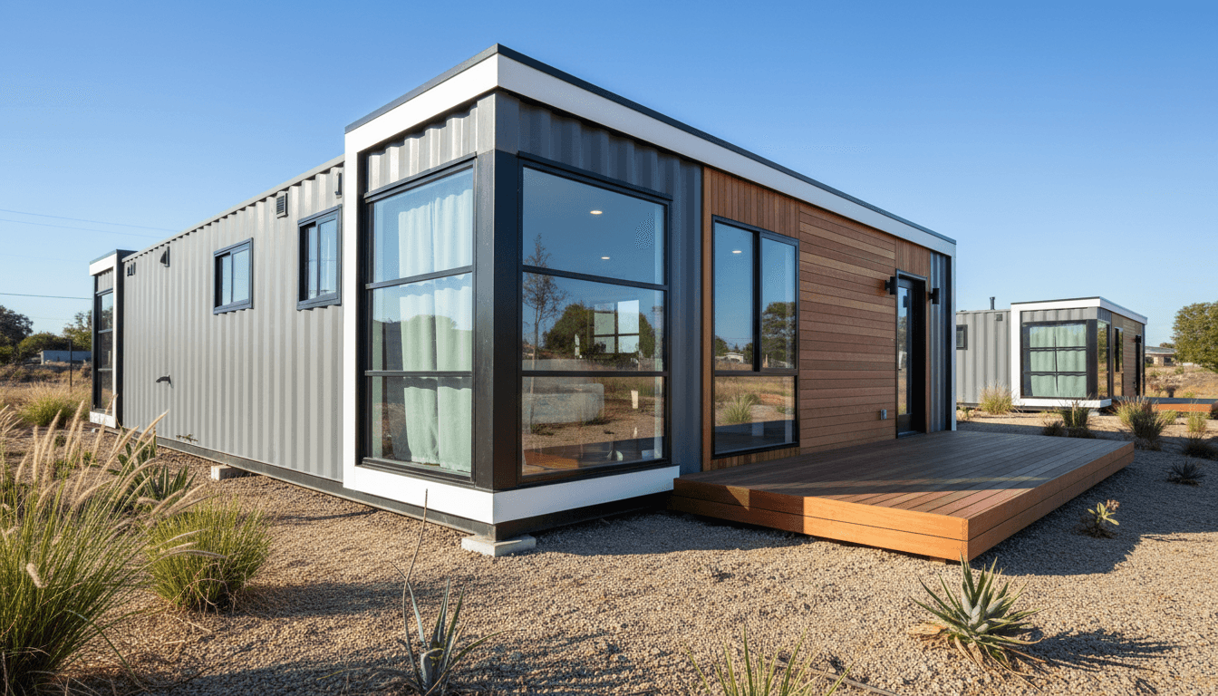 Finished container home exterior