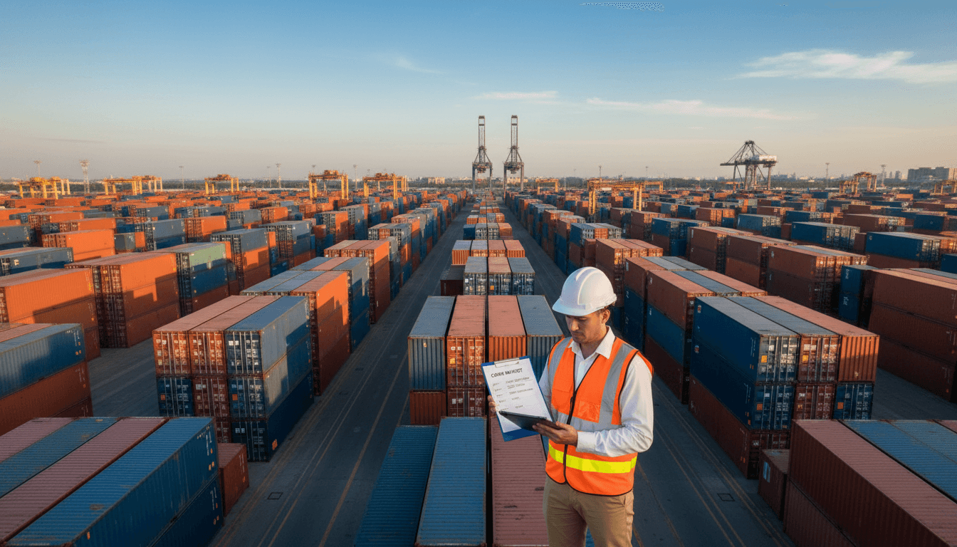 Containers at a Miami depot